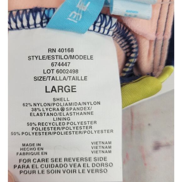 Beach Betty by miracle brands Large blue green Hawaiian print bikini swim top - Picture 4 of 5